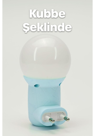Ayrex Gece Lambası Tuşlu Koridor Hol Işığı Uyuma Işığı Kubbe Turkuaz Genel