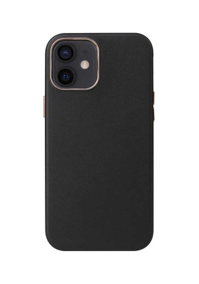 Apple Uyumlu iPhone 12 Mini Arv Leathersafe Wireless Kapak-siyah