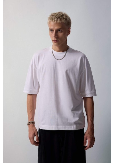 Defacto %100 Pamuk Loose Fit Beyaz Tişört G4728ax26smwt34 Beyaz-wt34