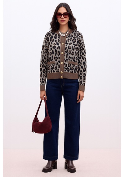 Fashion Friends Bayan Hırka 25k0083k1 Leopar Leopar