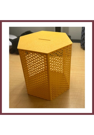 Storeşahin 3d Baskı Petek Desenli Altıgen Kumbara Bal Peteği Dokulu Dekoratif Para Biriktirme Kutusu 12x12,5 Cm Shn0720