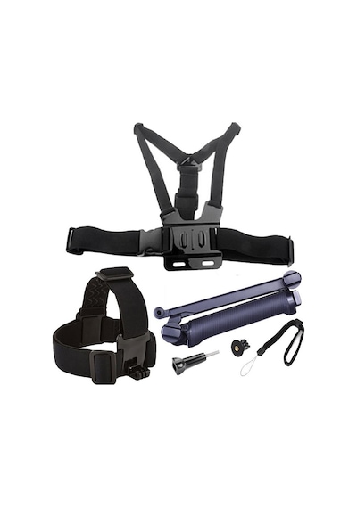 Eken Sjcam Gopro 3 Way Monopod Kafa Bandı Göğüs Kemeri 5li Set Çok Renkli
