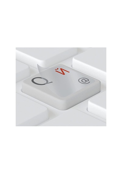 Rusça Klavye Sticker Şeffaf Parlak Kiril Harf Etiketleri Laptop Ve Masaüstü Klavye Kırmızı Diğer