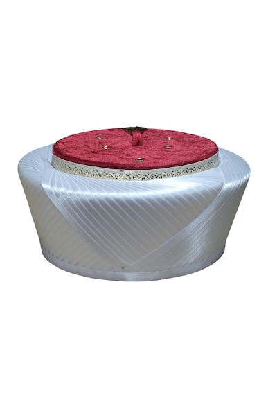Fabrikam06 Saten Sultan Çapraz Sarık Bordo Sarık İmam Veya Cami Sarığı Özel Elyapımı Sarık 52 Cm S117 Açık Krem