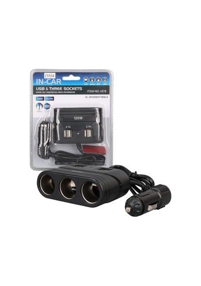 Olesson 1678 12-24v 4 Usb Girişli 120w 80cm Kablolu 3 Lü Araç Çakmak Çoklayıcı