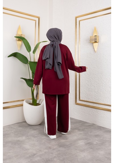 Hira Life Fashion Kadın Efsa Bordo Bisiklet Yaka Yanı Şeritli Ve Pantolon Cepli Alt-üst İkili Takım Bordo Bordo Hira Life Fashion Kadın Efsa Bordo Bisiklet Yaka Yanı Şeritli Ve Pantolon Cepli Alt-üst İkili Takım Bordo Bordo