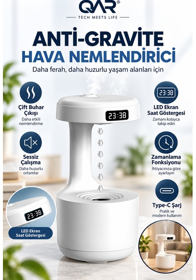 Su Efektli Hava Nemlendirici Dekoratif Masa Üstü Ev Ve Ofis Ortam Nemlendirici