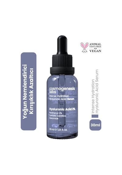 Cosmogenesis Labs Hyaluronik Asit Serum 30ml - Yoğun Nemlendirici   Vegan (%2 Hyaluronik Asit)