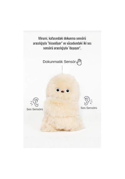 Mirumi Akıllı Peluş Robot Oyuncak Ses Ve Dokunmaya Tepki Veren Sevimli İnteraktif Oyuncak Gri