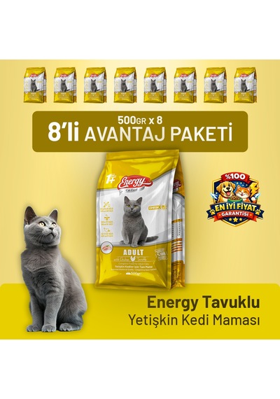 Cat Food Energy Tavuklu Yetişkin Kedi Maması - 8 Adet