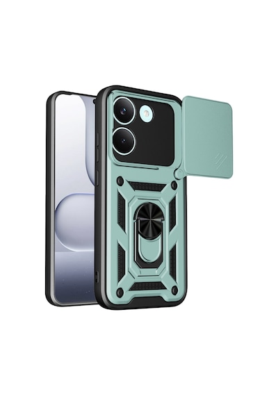 Xiaomi Poco X8 Pro Kılıf Kamera Korumalı Zırh Tank Sürgülü Vega Kapak Yeşil