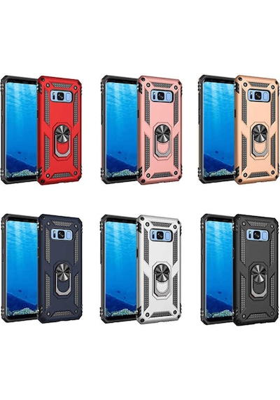 Samsung Galaxy Uyumlu S8 Plus Kilif Zirhli Standli Miknatisli Tank Kapak 517641581