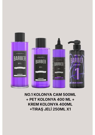 No.1 Kolonya Cam 500ml + Pet Kolonya 400 Ml + Krem Kolonya 400ml +tıraş Jeli 250ml X1 +tıraş Jei 25