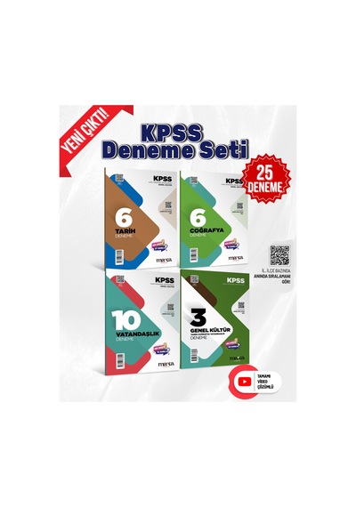 Kpss 2026 Genel Kültür Deneme Sınavı Seti Coğrafya Vatandaşlık Tarih Genel Kültür Video Çözümlü 4 Deneme