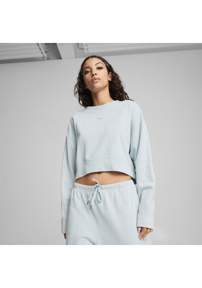 Puma Dare To Relaxed Washed Crew Mavi Kadın Sweatshirt