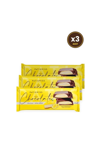 Limonlu Krema Dolgulu Sütlü Çikolata, 240g X 3 Adet