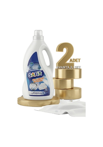 Safia Bitkisel Sıvı Çamaşır Makine Deterjanı Beyazlar 2x3 Lt 3 L
