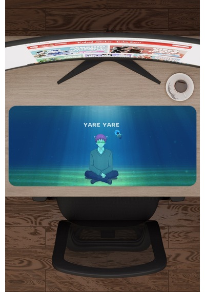 Saiki Kusuo Anime V2 - 70x30 Xl Gaming Kauçuk Kaymaz Taban Mouse Pad Fare Altlığı