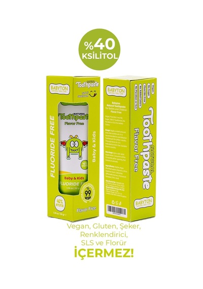 Doğal Aromasız Florürsüz Diş Macunu - Silikon Diş Fırçası