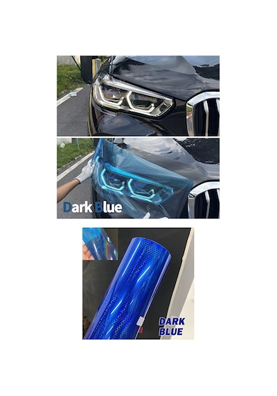 Hologram Koyu Mavi Petek Desen Far Stop Filmi Far Folyosu Far Çizik Çizilme Engelleyici 100cmx30cm