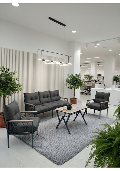 Ard & Garden Miray 311 Masalı Antrasit Fermuarlı Bahçe Balkon Takımı, Salon, Teras- Berjer Düğmeli Metal Çay Seti Gri Ard & Garden Miray 311 Masalı Antrasit Fermuarlı Bahçe Balkon Takımı, Salon, Teras- Berjer Düğmeli Metal Çay Seti Gri