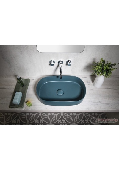 Isvea Infinity Petrol Yeşili Oval Lavabo 55X36 cm