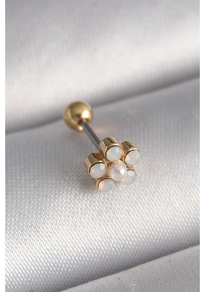 316l Çelik Gold Renk Zirkon Taşlı Çiçek Model Tragus Piercing Diğer