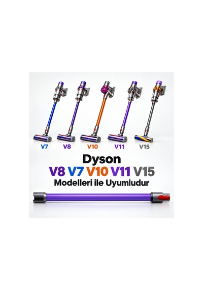 Dyson V7 V8 V10 V11 Uyumlu Elektrikli Süpürge Uzatma Borusu Mavi