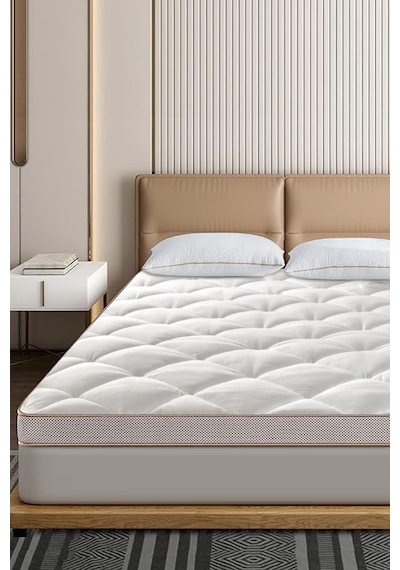Topper 4.0 - Lateks Yatak Pedi - %100 Pamuk Air Cool Nefes Alabilen Kılıflı Beyaz