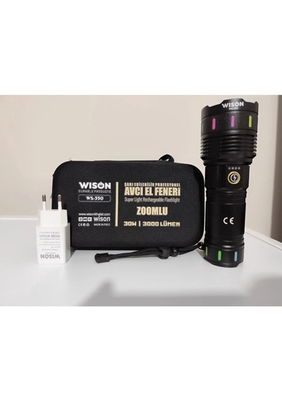 Ws-550 30w 3000 Lümen Zoomlu Profosyonel El Feneri 4801