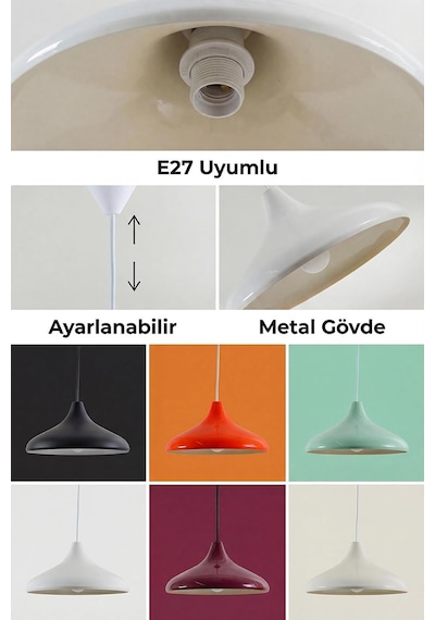 Tr Nova Metal Sarkıt Avize, Bohem Tavan Lambası Ve Salon Oturma Odası Aydınlatması - Krem - 35 Cm Modern Dekora Genel