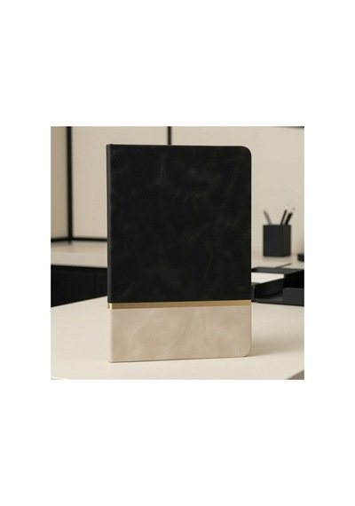 Kişiye Özel Ajanda Set Vıp Defter & Kalem & Anahtarlık Set - Siyah Siyah
