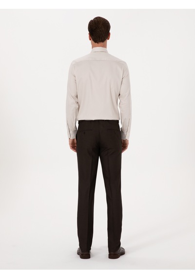 Cacharel Kahverengi Slim Fit Klasik Pantolon
