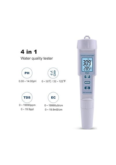 Aek-Tech Ph-686 4'Ü 1 Arada Ph Metre Tds Ec Ve Sıcaklık Ölçer