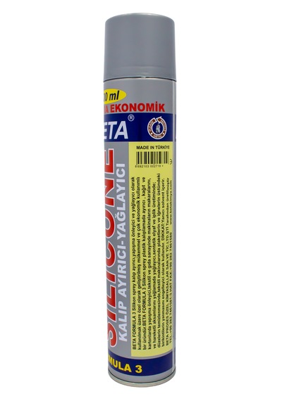Beta Formula-3 Yağlayıcı Etkili Şeffaf 500ml Kalıp Ayırıcı Silikon Spre 1