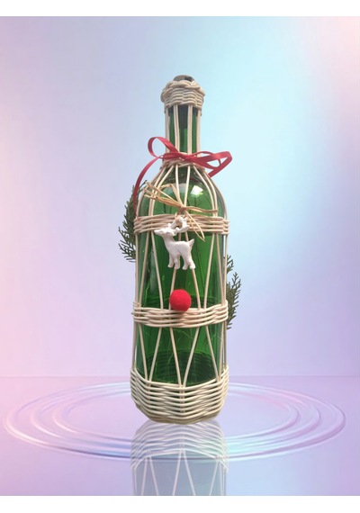 Işıklı Bambu Şişe Geyik Temalı