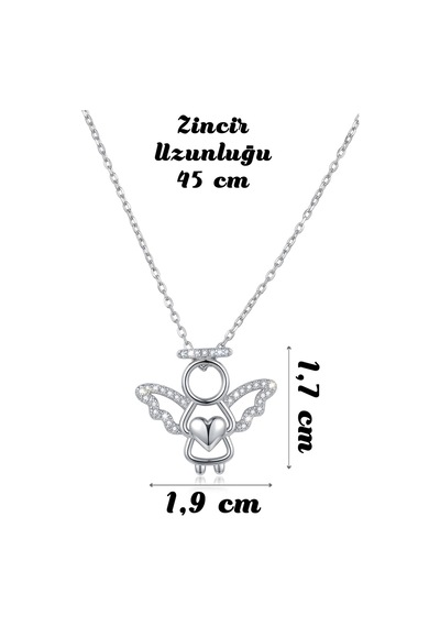 925 Ayar Gümüş Zirkon Taşlı Kalpli Melek Kadın Kolye Gold Silver Renk Seçenekli Silver - 911686729 Silver 925 Ayar Gümüş Zirkon Taşlı Kalpli Melek Kadın Kolye Gold Silver Renk Seçenekli Silver - 911686729 Silver