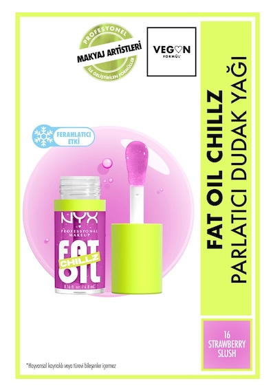Nyx Professional Makeup Fat Oil Chillz Parlatıcı Dudak Yağı - Strawberry Slush