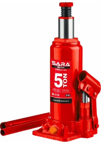 Sara S783 5 Ton Hidrolik Şişe Kriko Ağır Hizmet Araç Krikosu 216-413 Mm