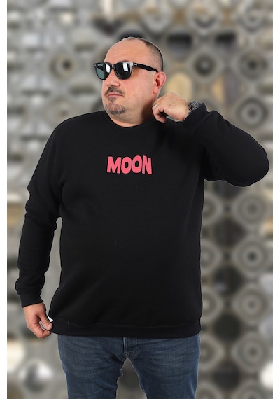 Moc Grande Mocgrande Büyük Beden Erkek Sweat Moon 22731 Sıyah Siyah