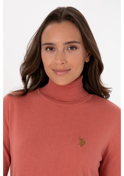 U.S. Polo Assn. Kadın Gül Kurusu Boğazlı Basic Kazak 50313621-VR026