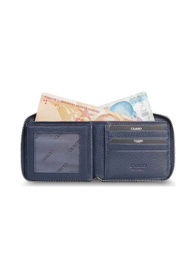 Guard Retro Fermuarlı Deri Lacivert Cüzdan - Grd2403xw22147 Diğer Çok Renkli