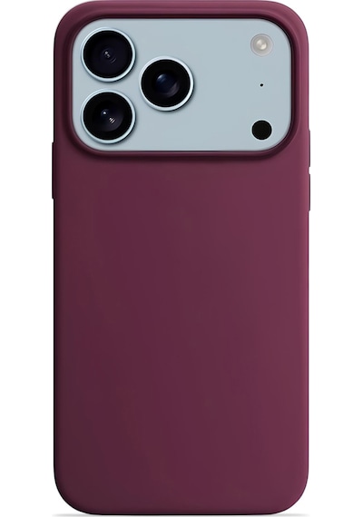 Apple Uyumlu iPhone 17 Pro Max Soft Touch Lansman Silikon Kılıf Bordo Mürdüm