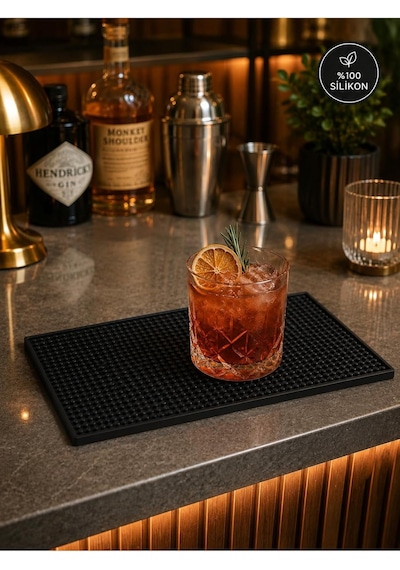 Siliconly Bar Mat 30x15 %100 Silikon Kaymaz Tezgah Pedi Bardak/kafe/bar Diğer