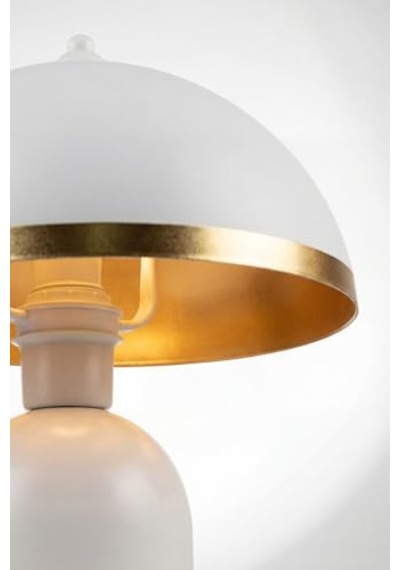 Luna Gold Abajur, Bohem Masa Lambası Ve Salon Oturma Odası Aydınlatması - Beyaz - 25 Cm Modern Dekoratif Masa La Diğer
