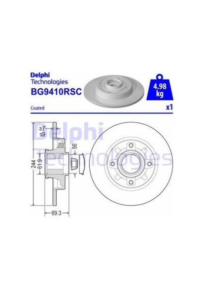 Delphi Bg9410rsc Fren Diski Arka C3 Aircross Iı 18-c3 Iıı 16-c4 Cactus 1.5 Bluehdı 18-2008 I 15-208 I 1.5 Bluehdı 18- 1623835180