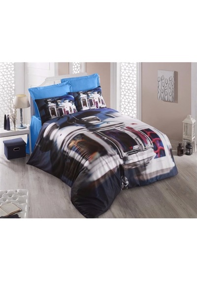 Komfort Home 3D Çift Kişilik Pamuk Saten Nevresim Takımı (Light) Çok Renkli