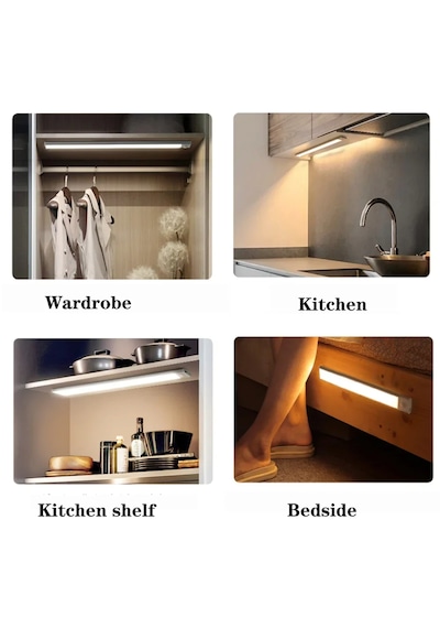 Monozone Kablosuz Led Gece Lambası 40cm Hareket Sensörlü