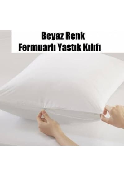 Mandaş 1 Adet Yastık Astarı Kılıfı Pamuklu Beyaz Fermuarlı 50X70