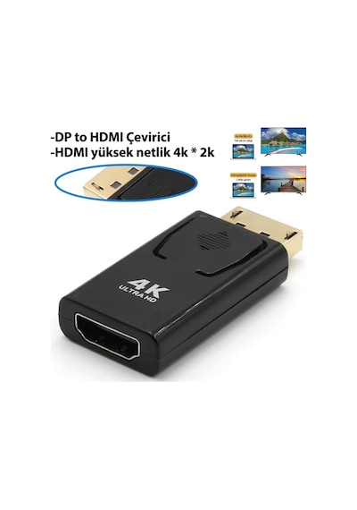 4k Displayport To Hdmı Görüntü Dönüştürücü - Displayport Erkek'ten Hdmı Dişi'ye Mini Adaptör Soket-jl-d1021k